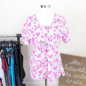 Animal print/hearts nurse scrub top